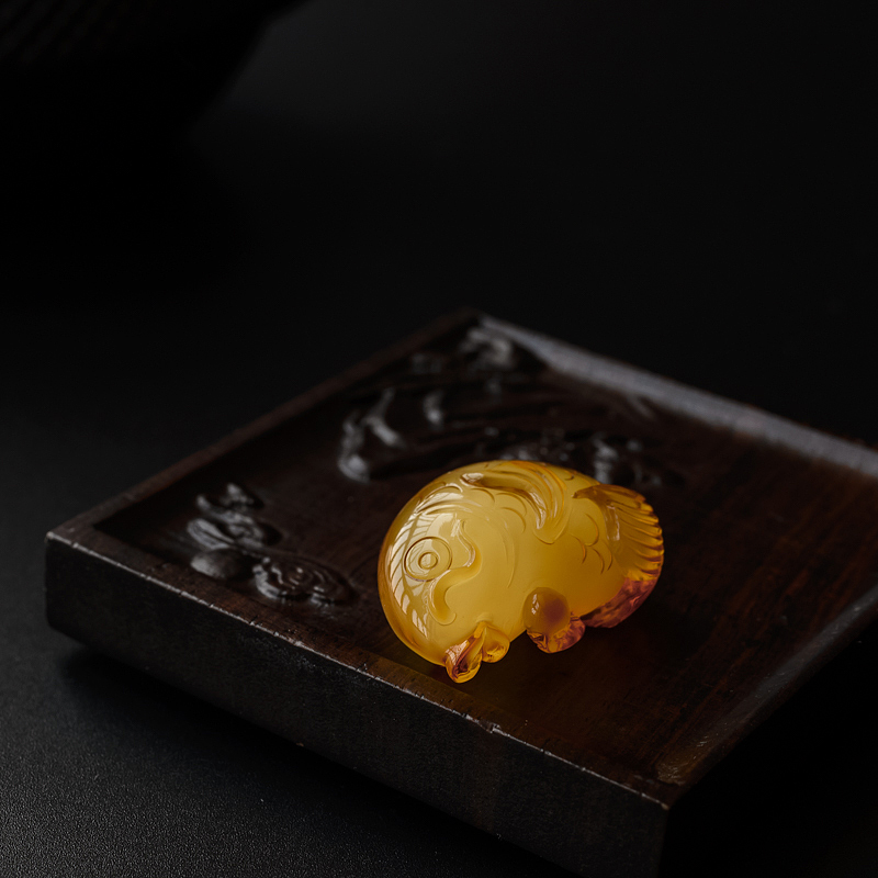 波罗的海天然金包蜜蜜蜡吊坠 - 红掌柜