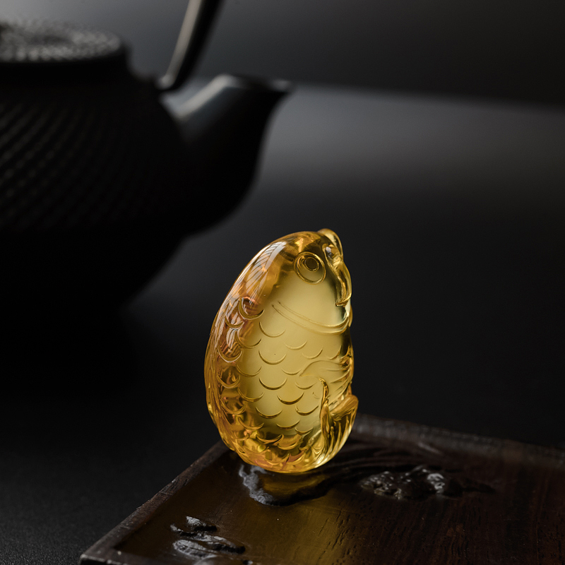 金包蜜蜜蜡鱼吊坠 - 红掌柜