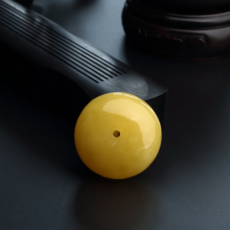 波罗的海天然满蜜鸡油黄蜜蜡平安扣吊坠 - 红掌柜