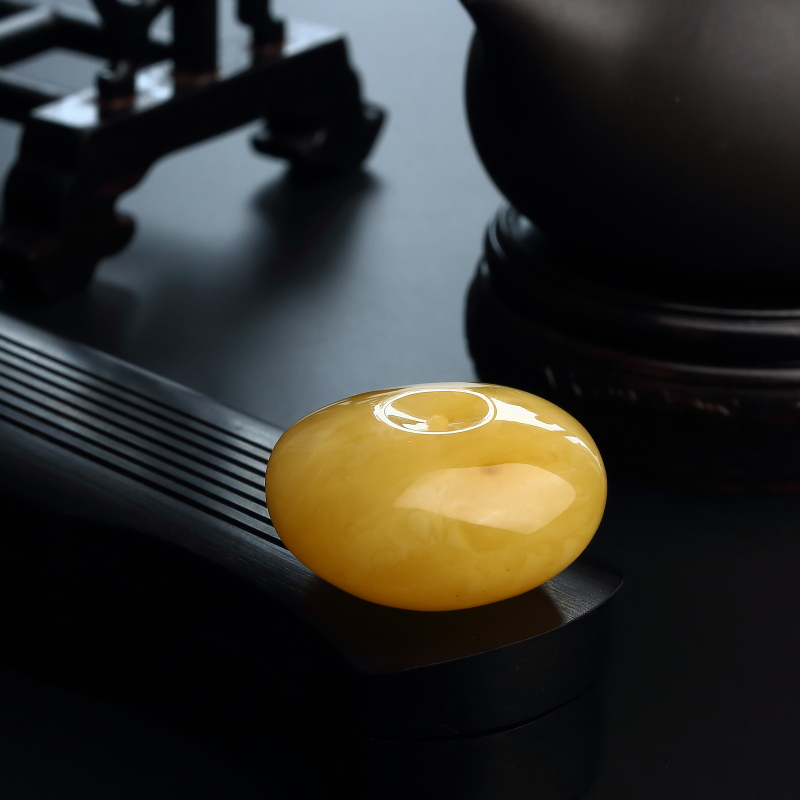 满蜜鸡油黄蜜蜡平安扣 - 红掌柜