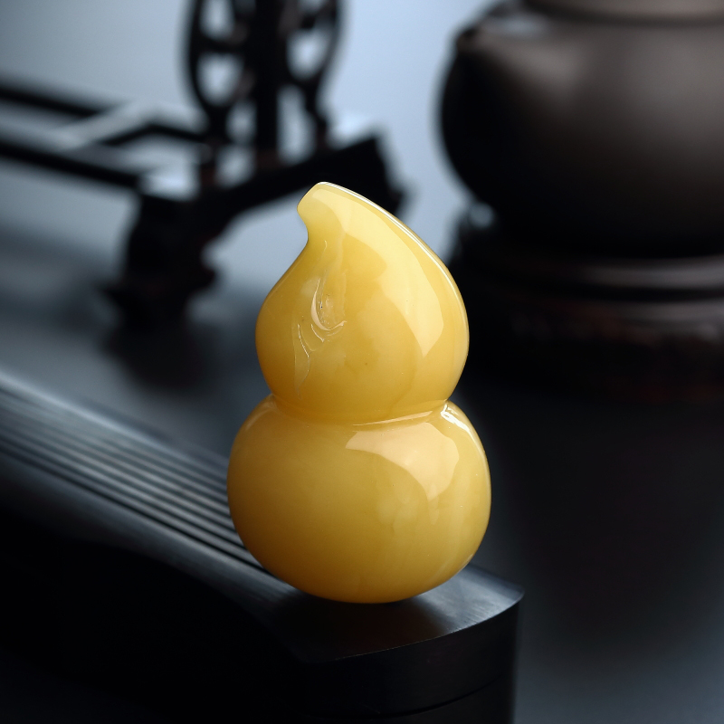 满蜜柠檬黄蜜蜡葫芦吊坠 - 红掌柜