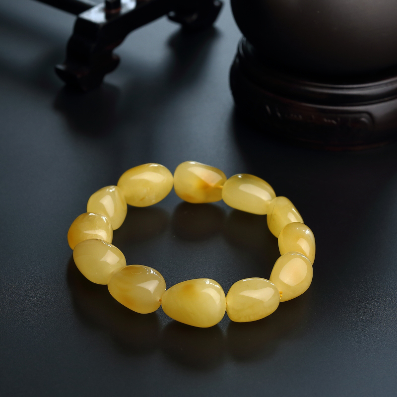 波罗的海天然柠檬黄蜜蜡随形手串 - 红掌柜
