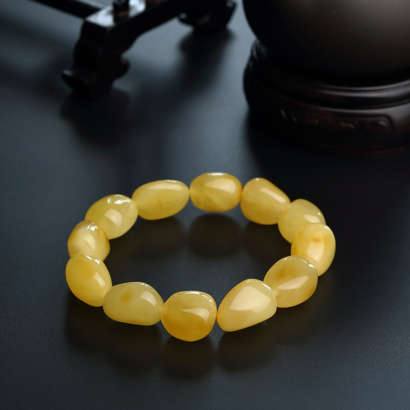 天然柠檬黄蜜蜡随形手串 - 红掌柜