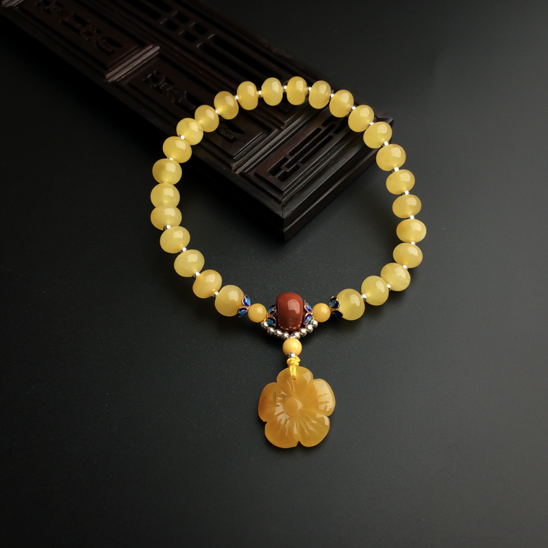 天然柠檬黄蜜蜡手串 - 红掌柜