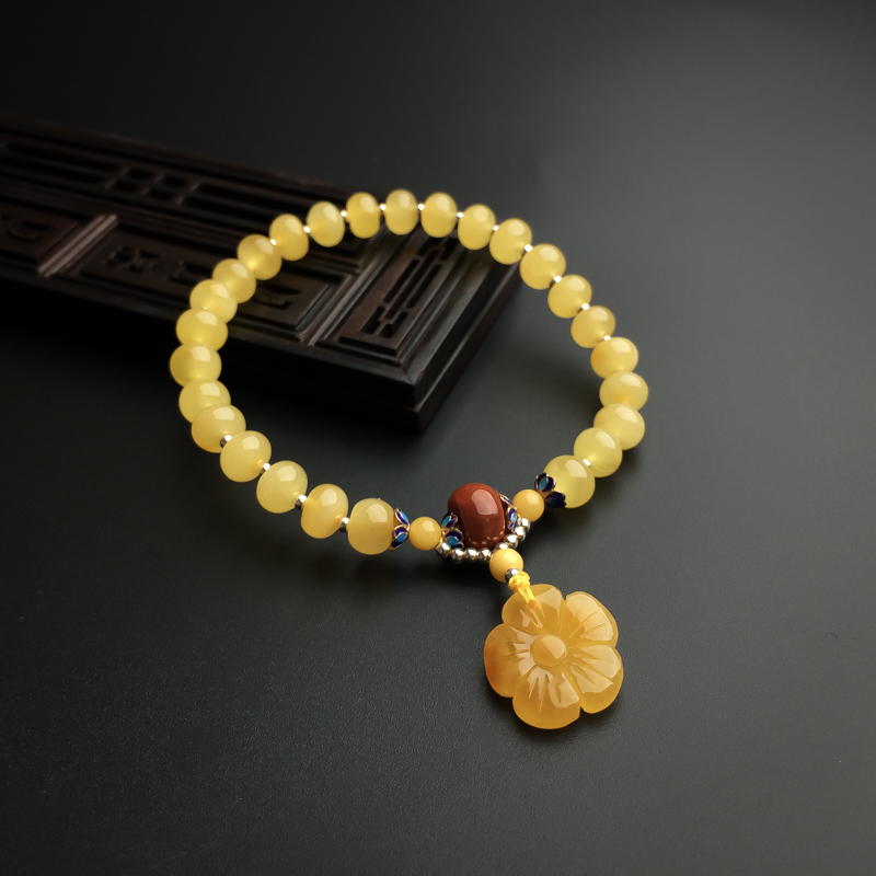 柠檬黄蜜蜡手串 - 红掌柜