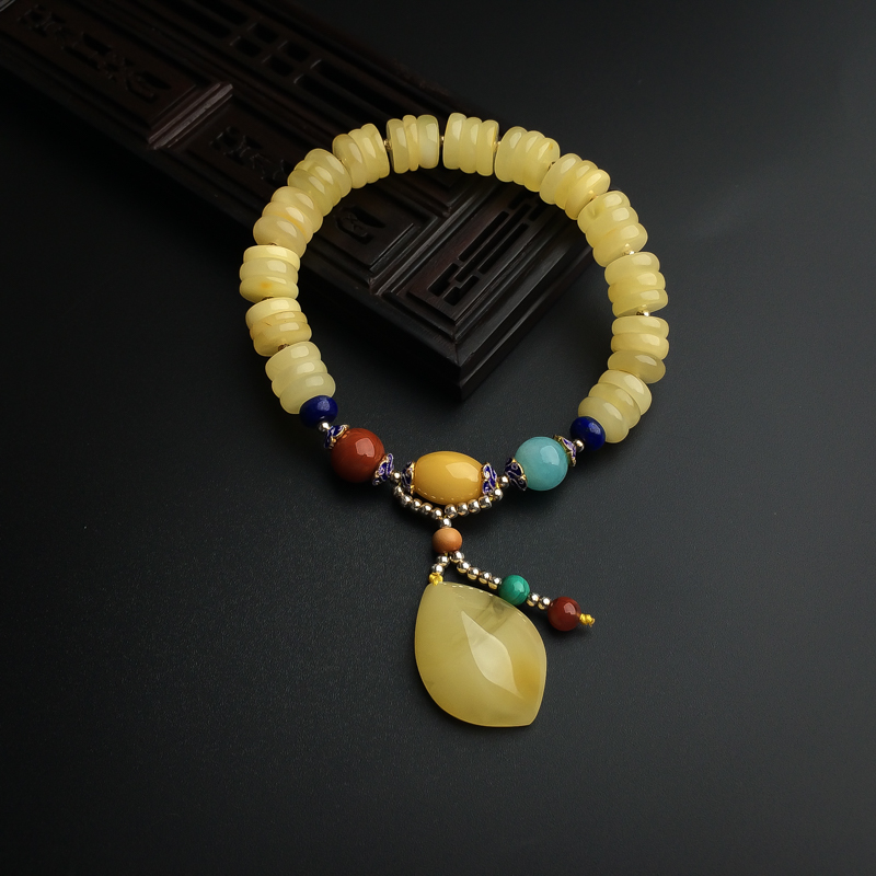 天然柠檬黄蜜蜡手串 - 红掌柜