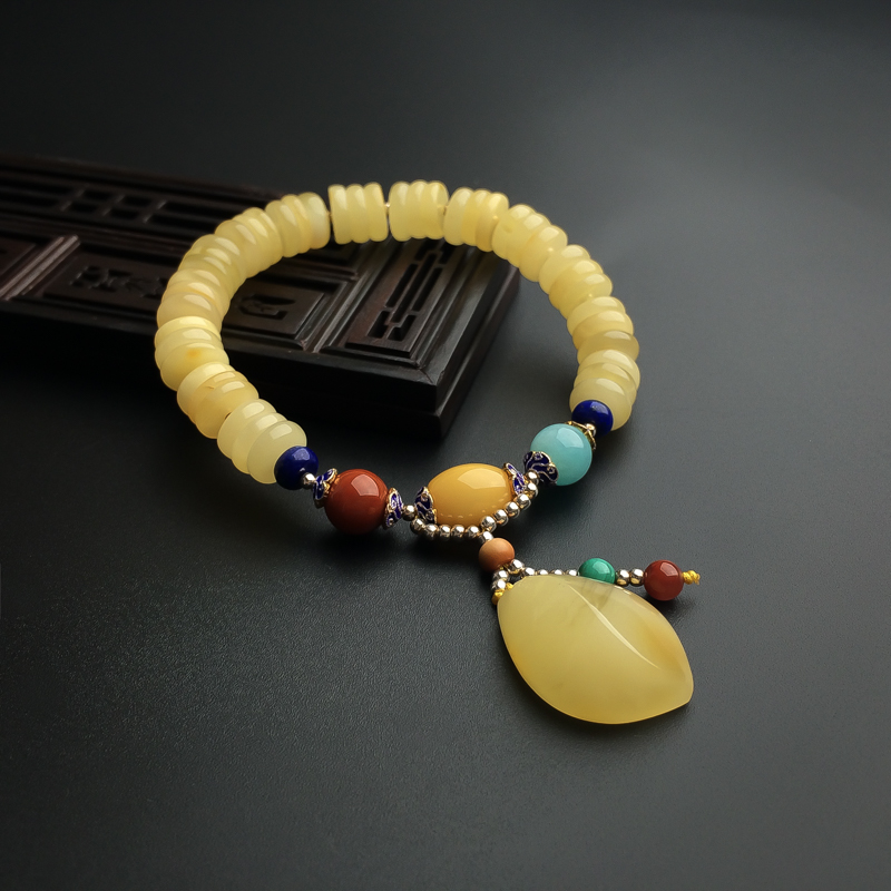 柠檬黄蜜蜡手串 - 红掌柜