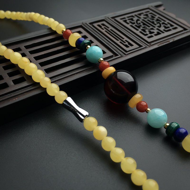 柠檬黄蜜蜡项链 - 红掌柜