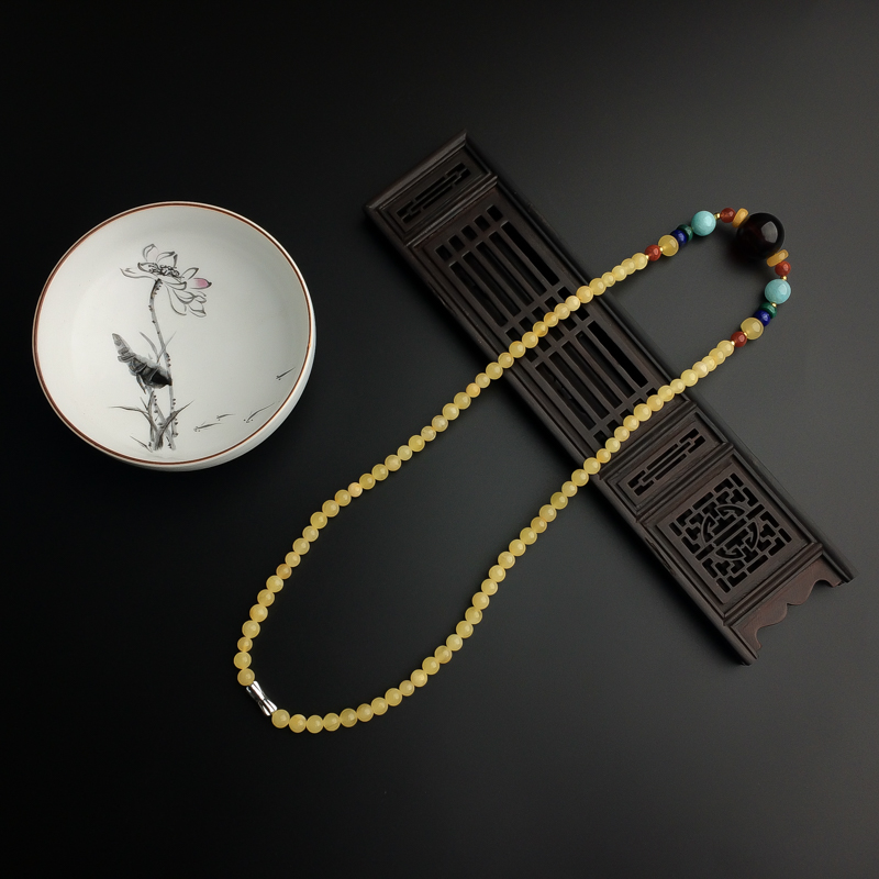 波罗的海天然柠檬黄蜜蜡项链 - 红掌柜