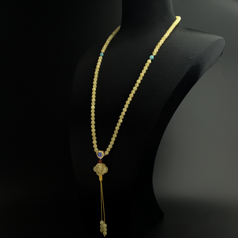 天然柠檬黄蜜蜡佛珠两用款 - 红掌柜