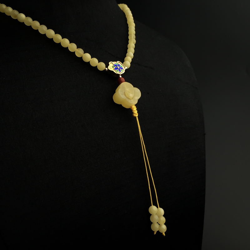柠檬黄蜜蜡佛珠 - 红掌柜