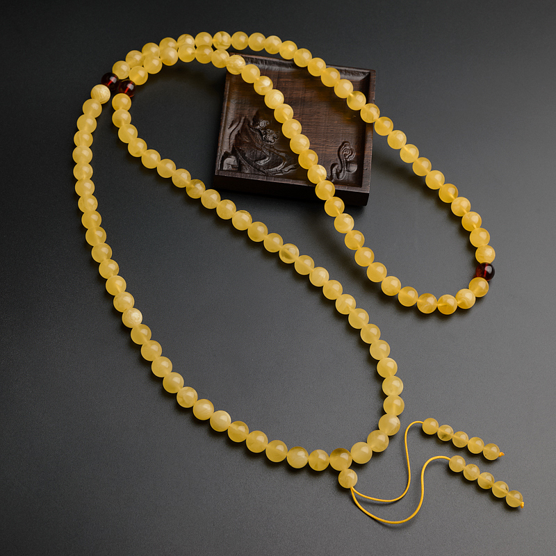 9mm蜜蜡佛珠-红掌柜