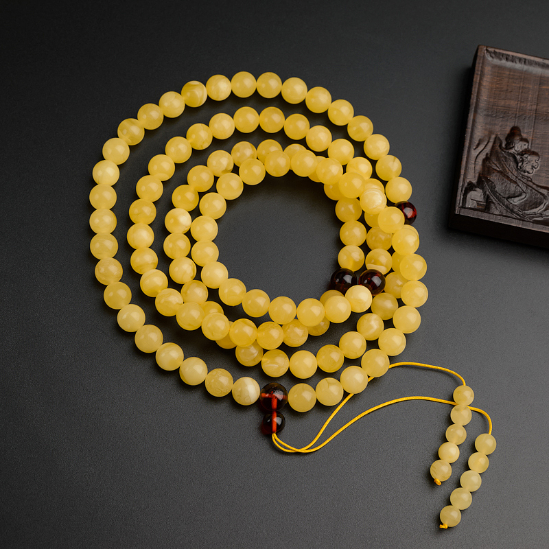 9.5mm鸡油黄蜜蜡-红掌柜