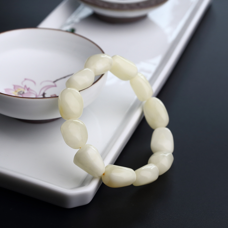 白蜜蜜蜡手串-红掌柜