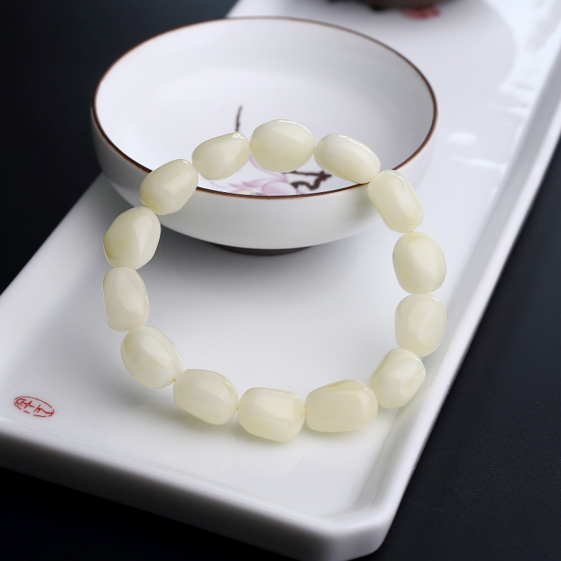 白蜜蜜蜡随形手串-红掌柜