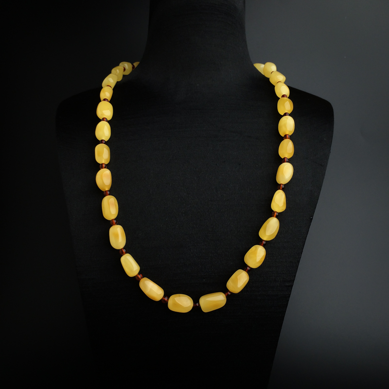 波罗的海天然鸡油黄蜜蜡随形项链 - 红掌柜