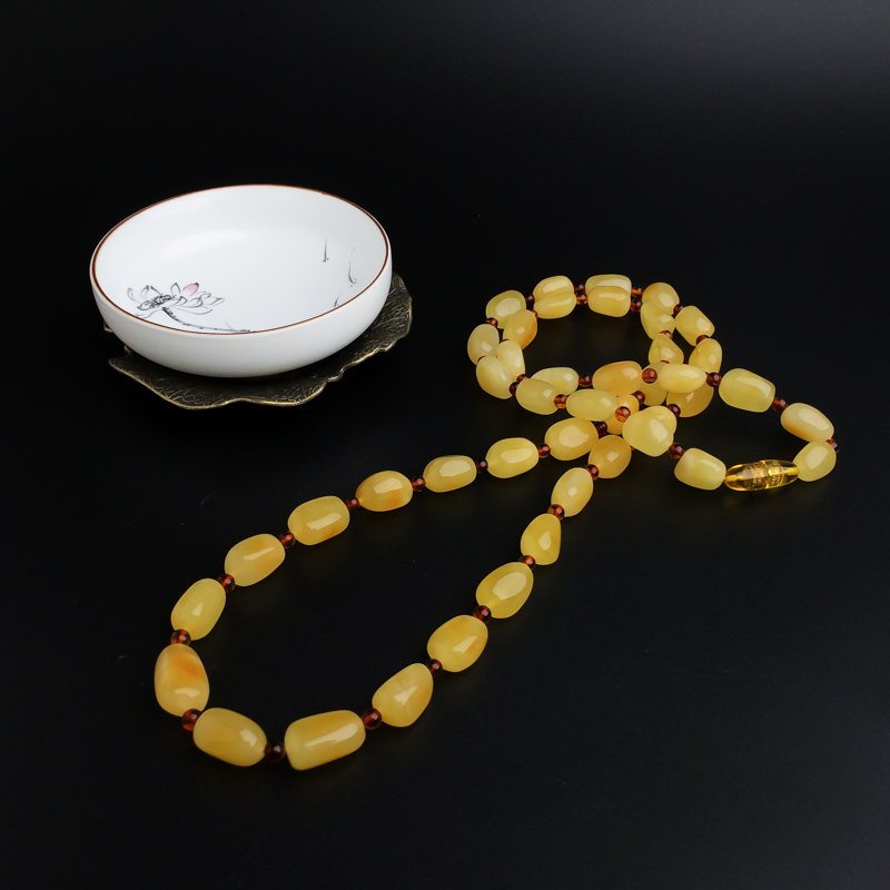 波罗的海鸡油黄蜜蜡项链 - 红掌柜