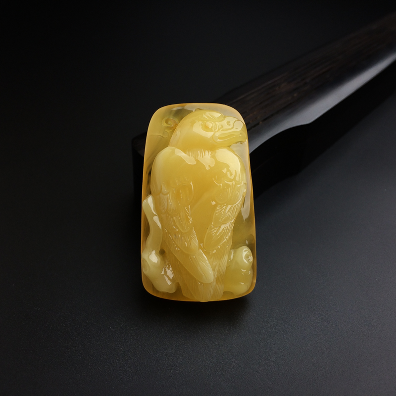 鸡油黄蜜蜡吊坠-红掌柜