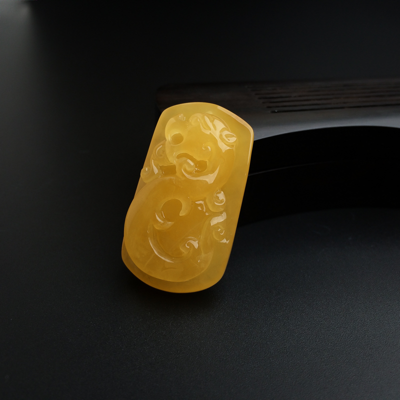 鸡油黄蜜蜡吊坠-红掌柜