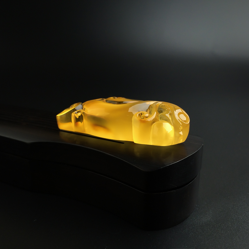 波罗的海天然金绞蜜鸡油黄蜜蜡吊坠-红掌柜