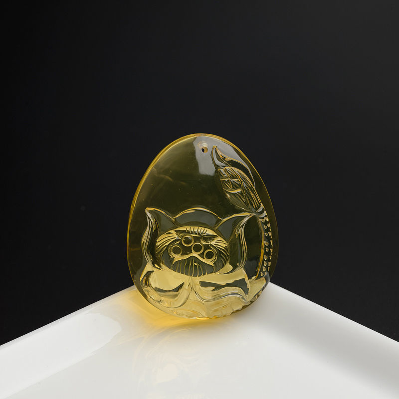 墨西哥蓝珀一品清廉吊坠-红掌柜