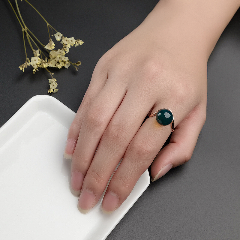 多米尼加蓝珀戒指 - 红掌柜