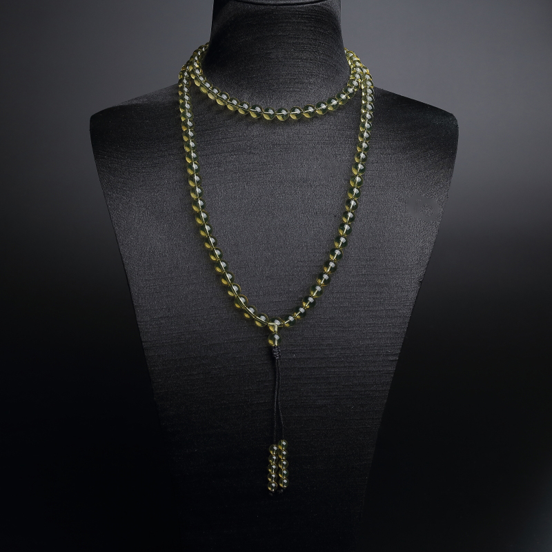 天然墨西哥蓝珀108佛珠手串 - 红掌柜