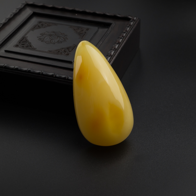 鸡油黄蜜蜡水滴吊坠-红掌柜