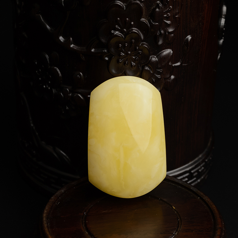 波罗的海天然白花蜜蜜蜡无事牌吊坠-红掌柜