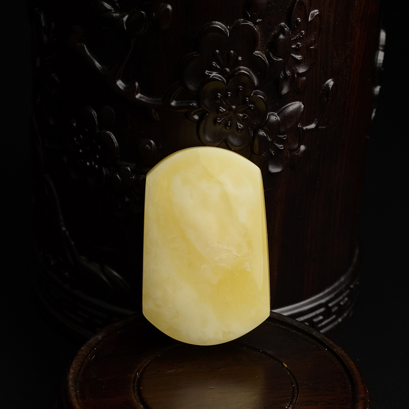 白花蜜蜜蜡无事牌吊坠-红掌柜