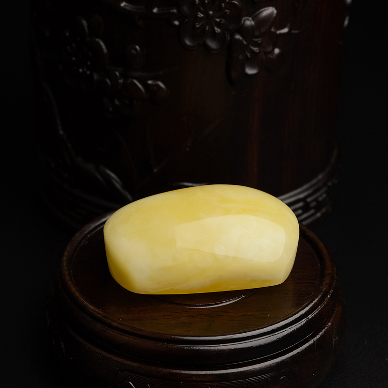 天然白花蜜蜜蜡无事牌吊坠-红掌柜