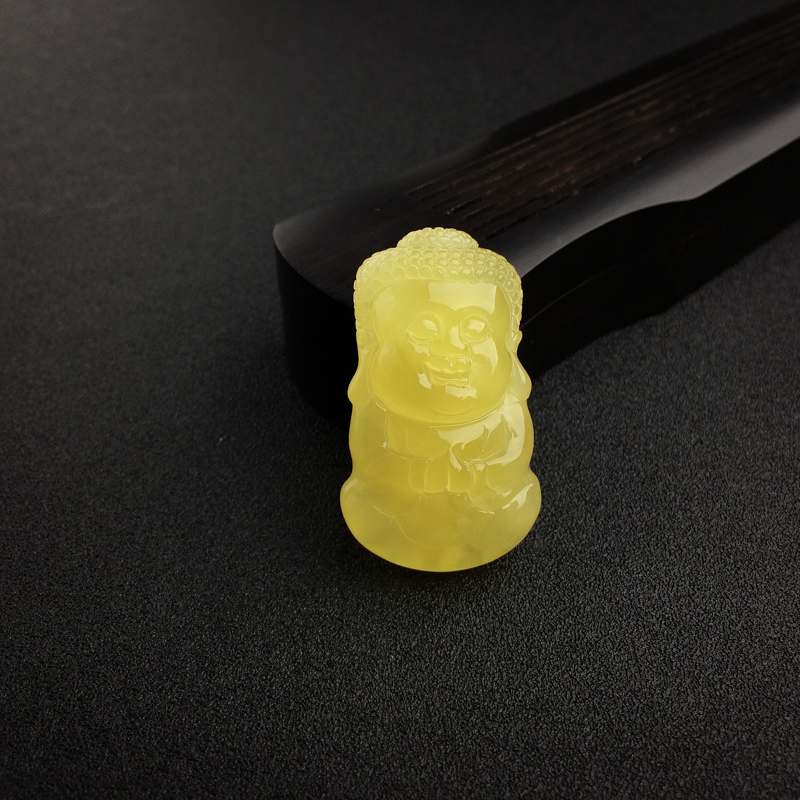 波罗的海天然鸡油黄蜜蜡宝宝佛吊坠 - 红掌柜