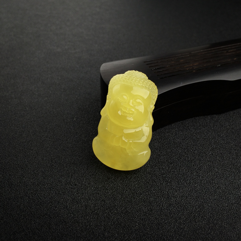 鸡油黄蜜蜡宝宝佛吊坠 - 红掌柜