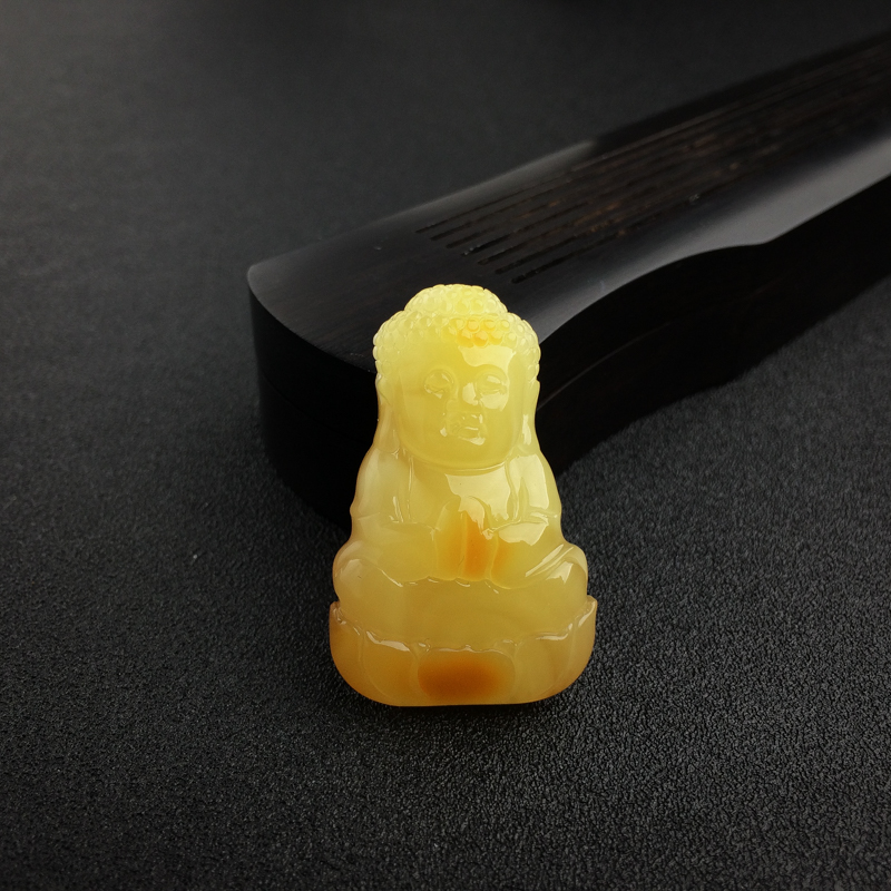 波罗的海天然鸡油黄蜜蜡宝宝佛吊坠 - 红掌柜