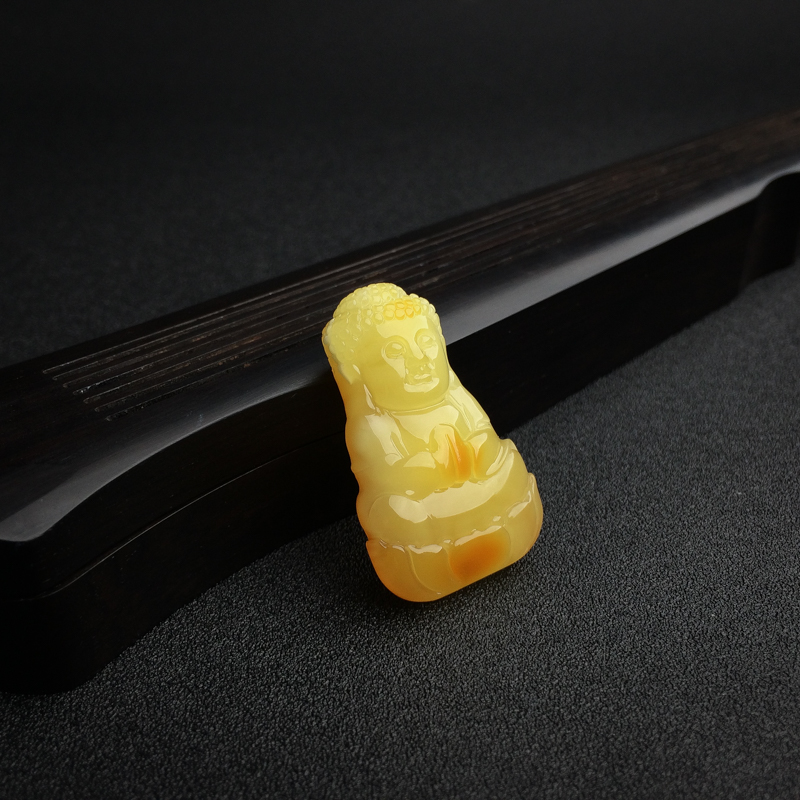 波罗的海天然蜜蜡宝宝佛吊坠 - 红掌柜