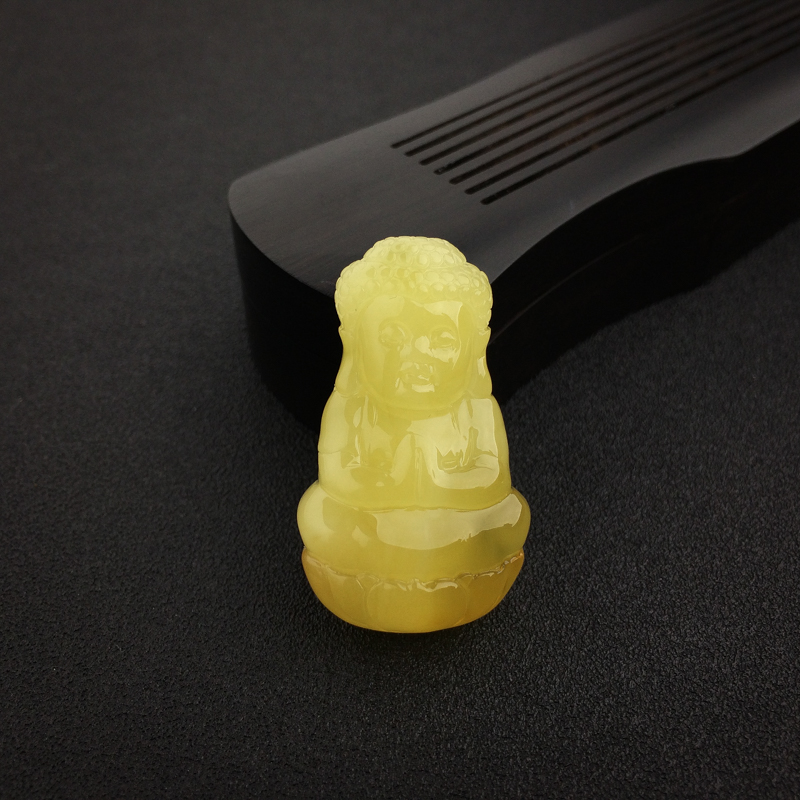 波罗的海天然鸡油黄蜜蜡宝宝佛吊坠 - 红掌柜