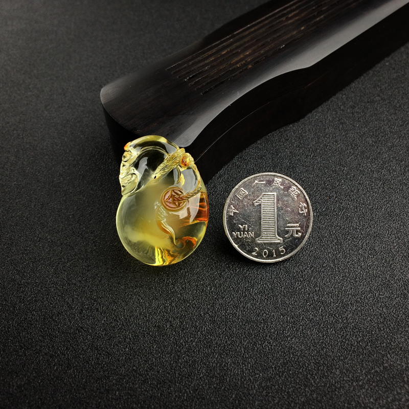 波罗的海天然金包蜜蜜蜡吊坠 - 红掌柜