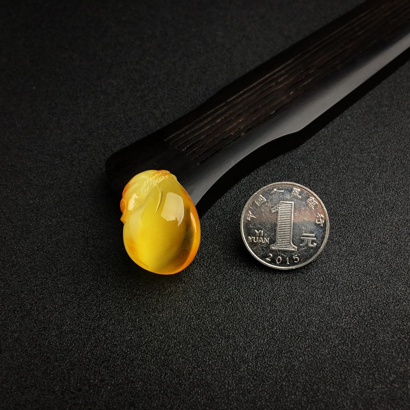 天然金包蜜鸡油黄蜜蜡钱袋吊坠 - 红掌柜