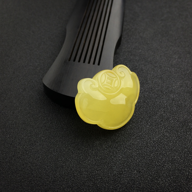 天然满蜜蜜蜡如意锁吊坠 - 红掌柜