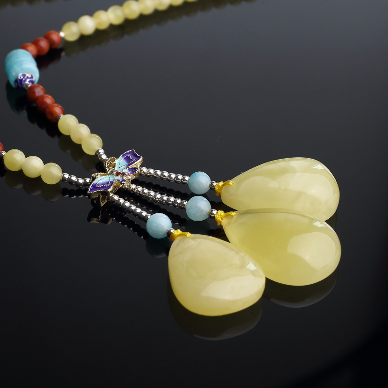 柠檬黄蜜蜡项链-红掌柜