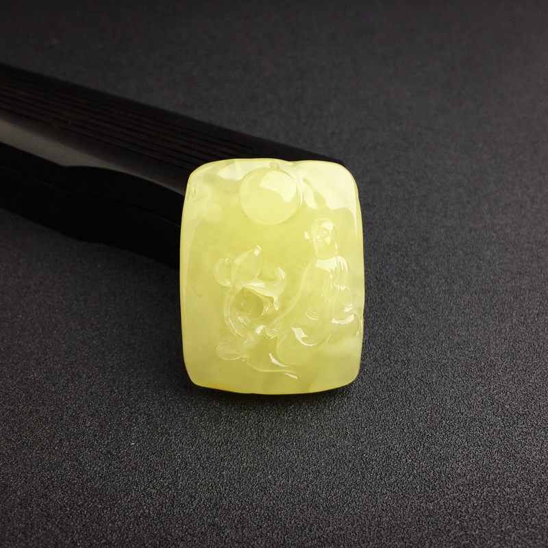 波罗的海天然满蜜鸡油黄蜜蜡佛吊坠 - 红掌柜