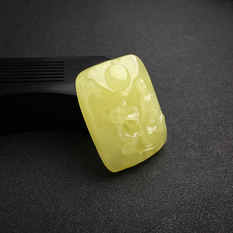 天然满蜜鸡油黄蜜蜡佛吊坠 - 红掌柜