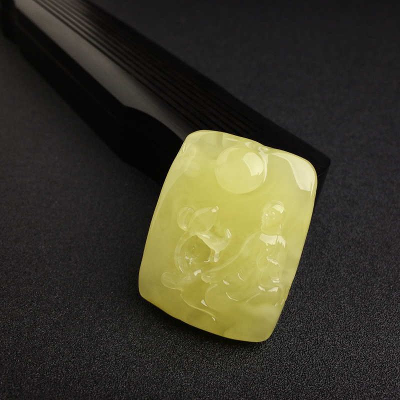 满蜜鸡油黄蜜蜡佛吊坠 - 红掌柜