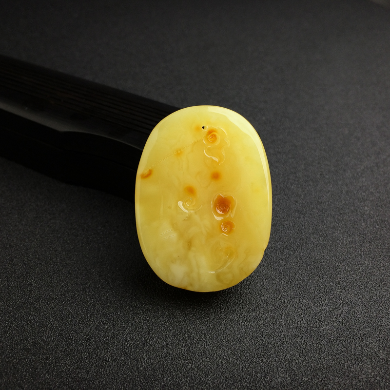 黄白蜜猴子摘桃吊坠 - 红掌柜