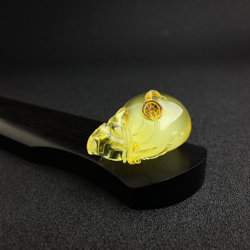 鸡油黄蜜蜡钱袋-红掌柜