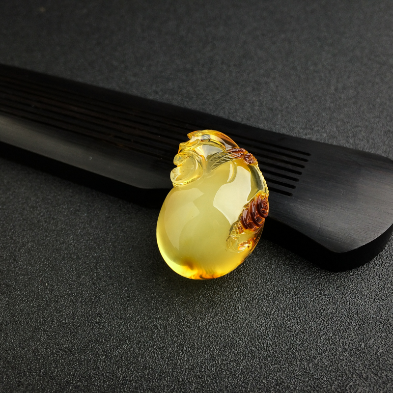 蜜蜡钱袋吊坠-红掌柜