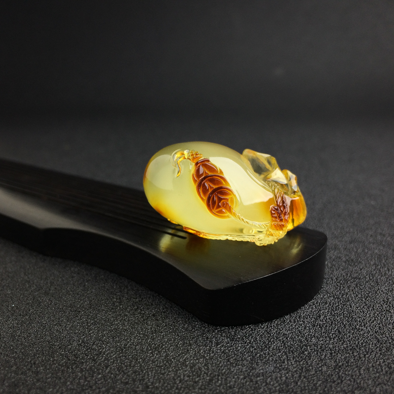 鸡油黄蜜蜡钱袋-红掌柜