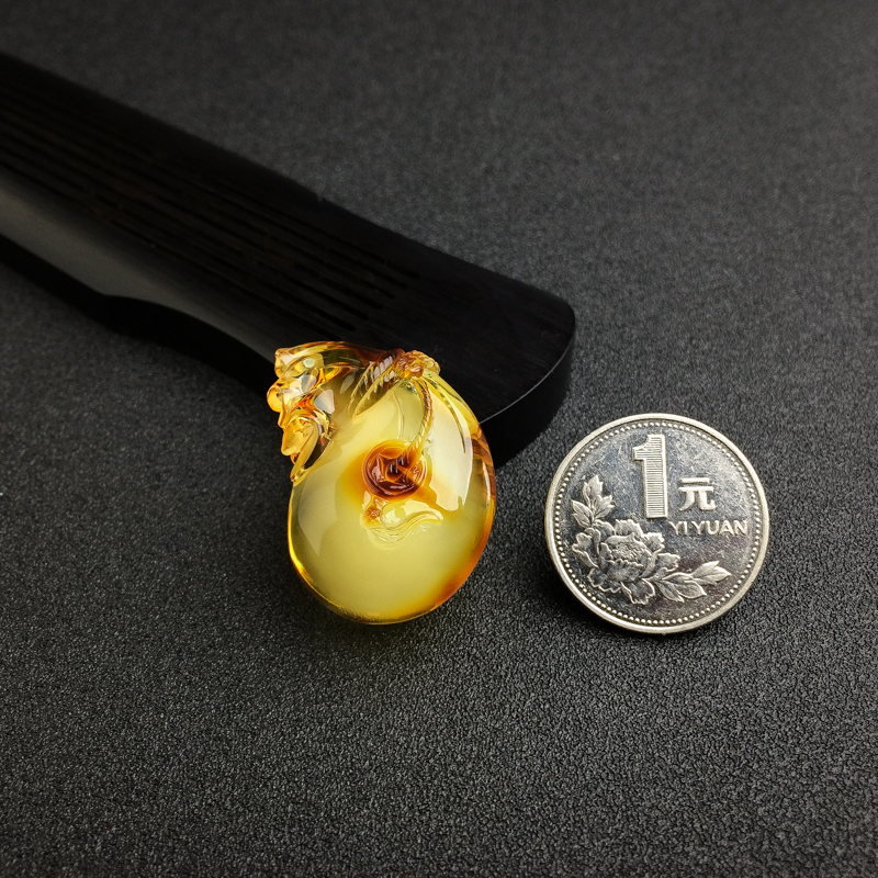 鸡油黄蜜蜡钱袋-红掌柜