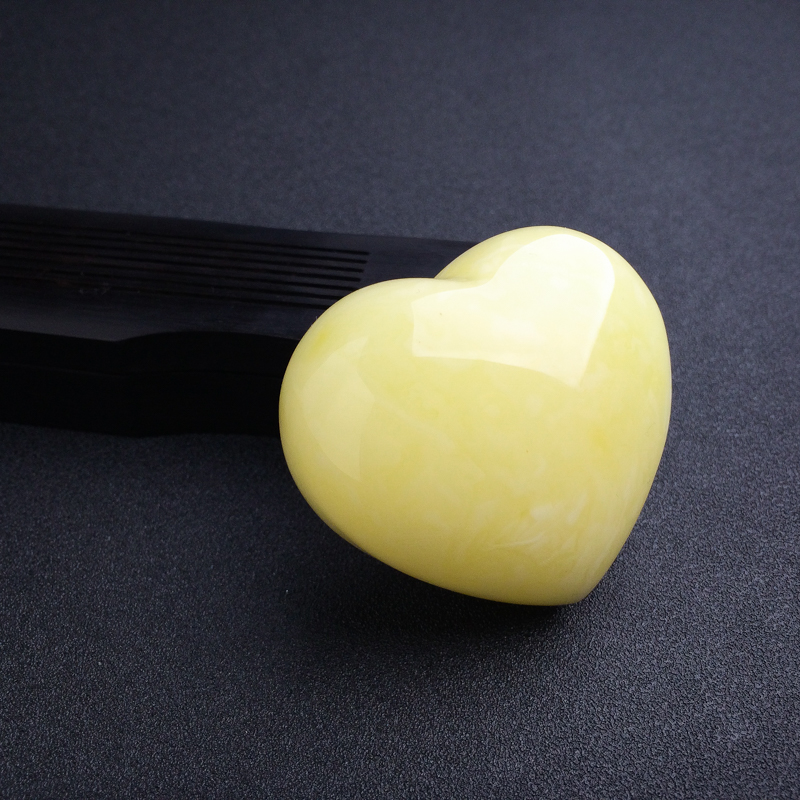 黄白蜜蜜蜡心形吊坠-红掌柜