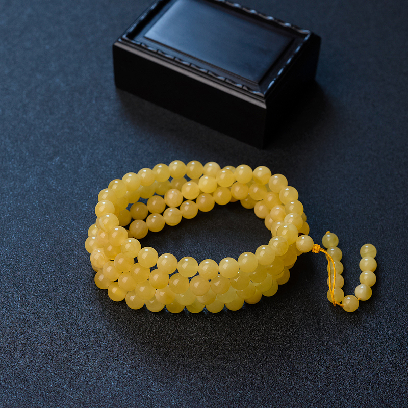 波罗的海天然鸡油黄蜜蜡佛珠 - 红掌柜